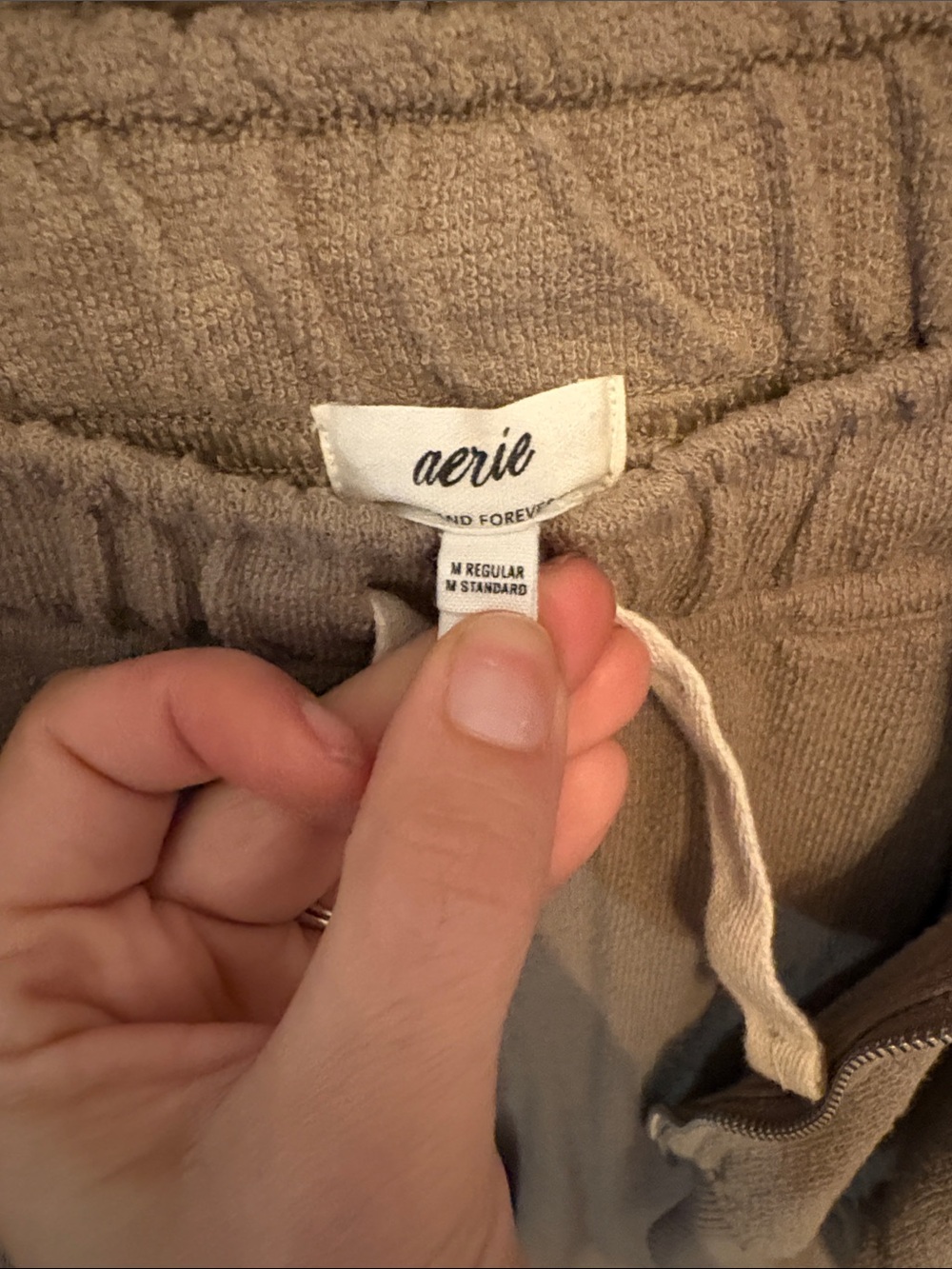 aerie Taupe Hooded Zip sweatsuit - Picture 4 of 5